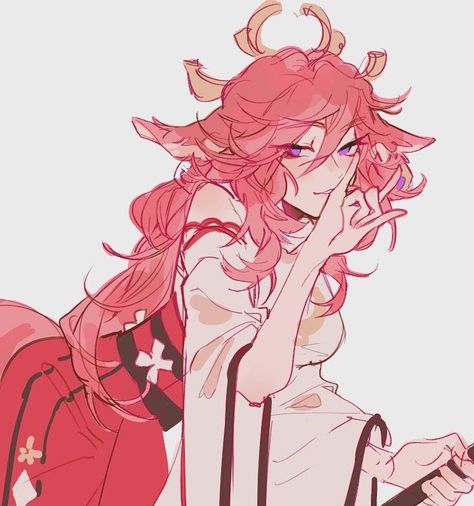 Miko Genshin Impact, Miko Genshin, Yae Miko, An Anime, Pretty Art, Pink Hair, Anime Character, Genshin Impact, Art Inspo