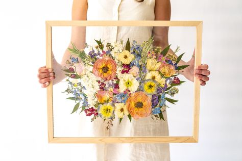 Pressed Floral Bouquet, Pressed Flower Art Picture Frames, Wedding Favor Centerpieces, Floating Feather, Pressed Florals, Preserved Bouquet, Pressed Flowers Diy, Pressed Flowers Frame, Forever Flower