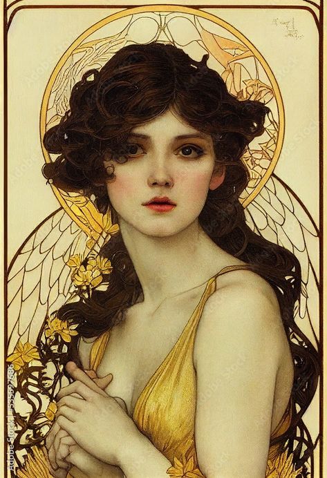 Art Deco Portrait, Art Nouveau Woman, Woman Images, Mucha Art, Art Nouveau Illustration, Art Nouveau Poster, Female Art Painting, Alphonse Mucha, Goddess Art