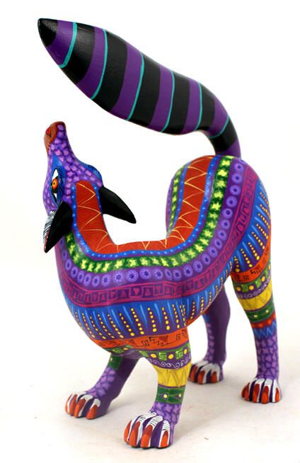 Traditional wood folk art of Oaxaca, Mexico.  Their pieces are carved out of one piece of wood, with the artist working with the knots and bends of the branch when forming the animal: https://gretaanderson.wordpress.com/teaching-artist/4th-grade-oaxacan-folk-art-animals/ Art Populaire, Arts Ed, Futurama, Mexican Culture, Arte Popular, Patchwork Quilt, Mexican Art, Mexican Folk Art, Elementary Art