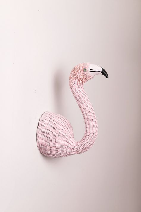 gift for mom Wicker Flamingo will decorate your interior. An excellent choice for your interior, the Flamingo is handmade by me, the beak and feathers on the head are made of porcelain. Flamingo Dimensions: Height 15.74 inches (40cm); depth 9.84 inches (25cm).   If you have any questions or want to realize your idea, write to me, I'm always in touch. Flamingo Room Ideas, Flamingo Bedroom Ideas, Flamingo Room Decor, Flamingo Bedroom, Flamingo Room, Flamingo Head, Bird Head, Hangout Room, Hooked Pillow