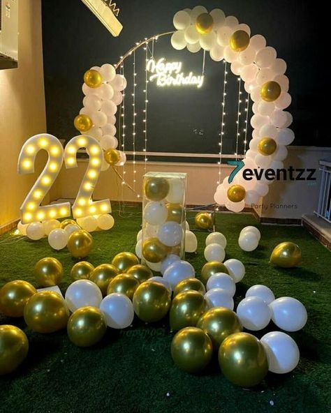 Happy Birthday Decoration 25th Wedding Anniversary Decorations, Outdoor Birthday Decorations, 25th Anniversary Decorations, 25 Birthday Decorations, Birthday Decoration Ideas, Surprise Birthday Decorations, Bday Celebration, Birthday Decorations At Home, Happy Birthday Decor