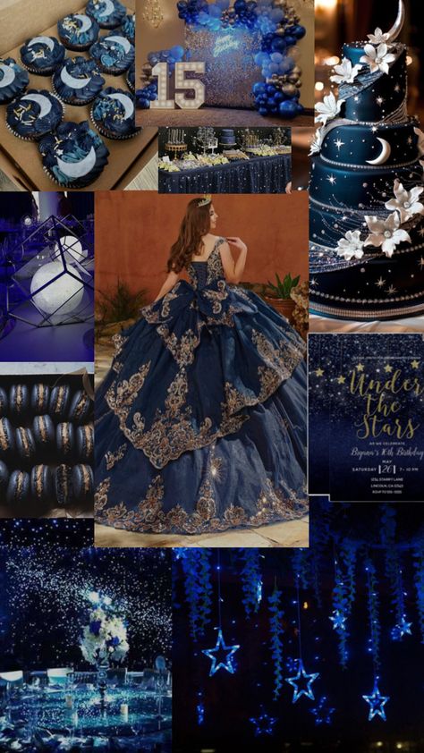 Moon Quinceanera Theme, Blue Quinceanera Theme, Theme Quinceanera, Quinceanera Theme, Mexican Quinceanera, Mexican Quinceanera Dresses, Quinceanera Themes Dresses, Hispanic Aesthetic, Quince Invitations