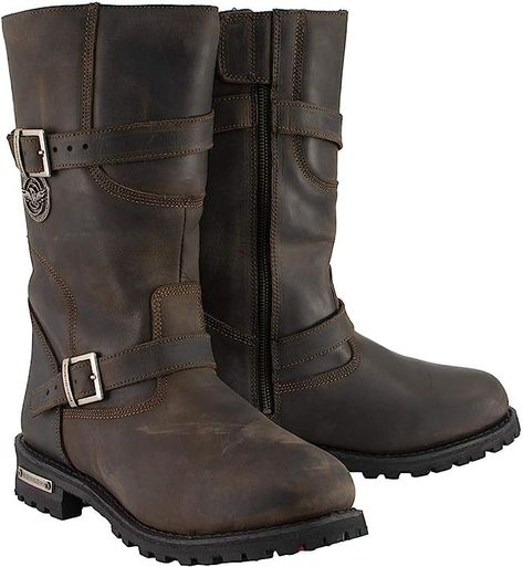 Amazon.com: Milwaukee Leather MBM9063 Men's Classic ‘Distressed Brown’ Engineer Boots - 11.5 : Clothing, Shoes & Jewelry