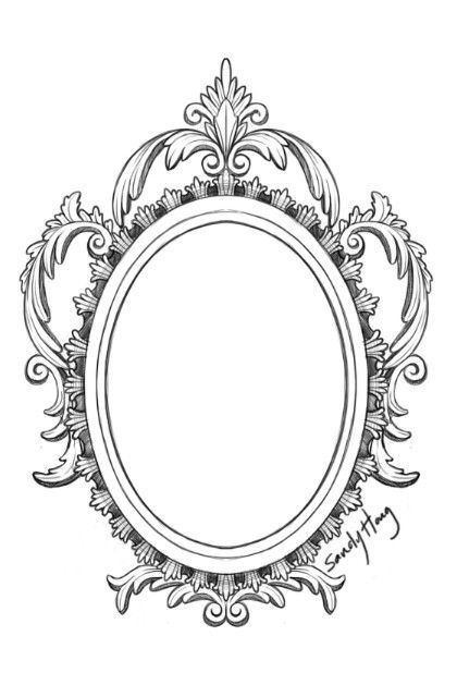 Mirror Tattoos, Swan Tattoo, Fancy Mirrors, Framed Tattoo, Tattoo Cat, Lace Tattoo, 문신 디자인, Antique Frames, Trendy Tattoos