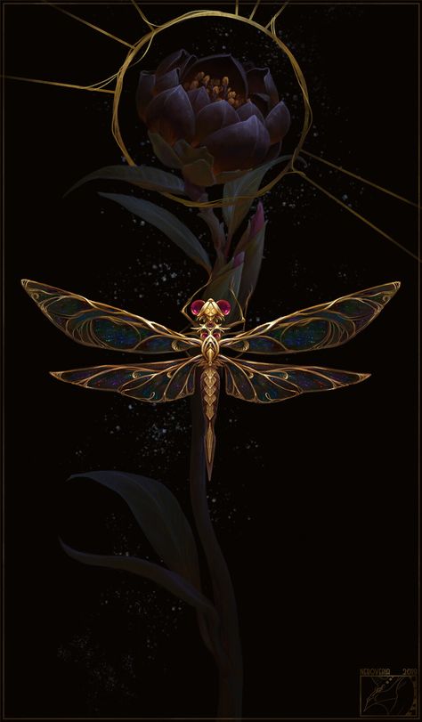 Dragonfly Artwork, Fantasy Book Covers, Dragonfly Art, 다크 판타지, Wallpaper Animes, Arte Fantasy, Dreamy Art, Drawing Tutorials, Drawing Tips