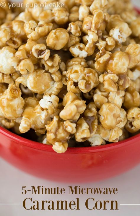 Easy Caramel Corn in the Microwave! It's the soft kind, my favorite! Carmel Popcorn Recipe, Carmel Corn Recipe, Easy Caramel Corn, Microwave Caramel Popcorn, Caramel Corn Easy, Microwave Caramel Corn, Microwave Caramels, Popcorn Recipes Easy, Caramel Corn Recipes