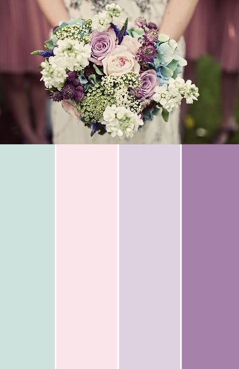 Complementary Colors To Lavender, Lilac Tones Colour Palettes, Lavender Complementary Colors, Purple And Gold Color Scheme, Lavender And Sage Color Palette, Colors That Go With Lilac, Lavendar Wedding Color Schemes, Lilac Color Scheme, Mint Girls Room