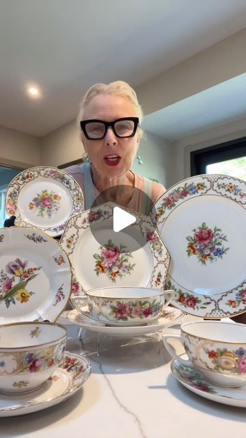 Freighthouse Design & Consign on Instagram: "German porcelain.  Recognize Dresden dishes from the colors and patterns of the china. #germanporcelain @rosenthal_porcelain ##dresden #dresdenplate #germandishes #porcelain #antiques #vintage #historybuff #lovetolearn #grandmillennial #tabletop #tablesettings #entertain #consignmentboutique #knowwhatyoubuy #crazyfordishes #homedecor" Rosenthal Porcelain, Dresden Porcelain, Colors And Patterns, Dresden Plate, Vintage China, Dresden, Table Settings, Porcelain, China