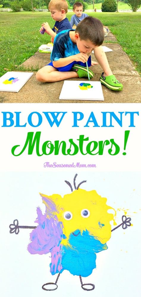 Blow Art, Art Activity For Kids, Blow Paint, Art Activity, Easy Art, Art Activities For Kids, Activity For Kids, Preschool Art, Summer Crafts