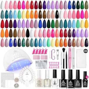 Rainbow Nail Art, Blue Gel Nails, Nail Polish Kit, Gel Polish Manicure, Blue Gel, Pink Gel, Gel Nail Kit, Nail Polish Kits, Gel Nail Polish Set