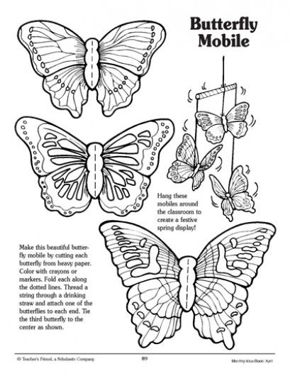 Butterfly Mobile Printable Spring Display, Butterfly Mobile, Math And Science, Butterfly Template, Butterfly Printable, Applique Templates, Leaf Template, Heart Template, Architecture Tattoo