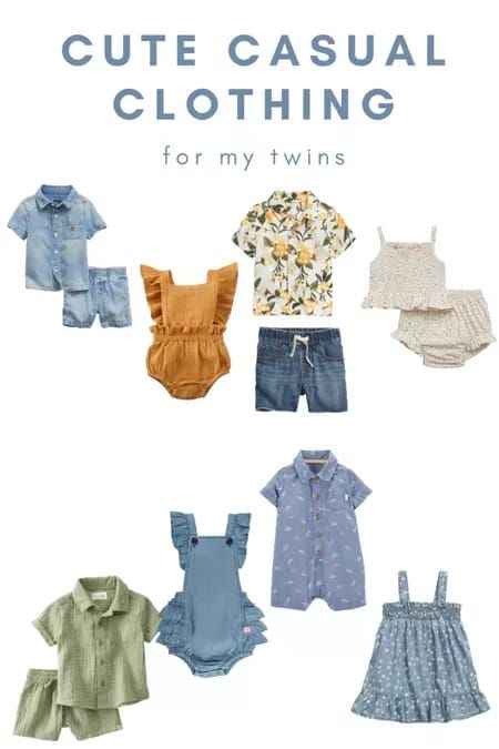 Cute summer boy girl baby clothes twins #LTKunder50 #LTKbaby #LTKkids Twin Outfit Ideas, Twin Outfit, Girl Baby Clothes, Twin Baby Clothes, Outfit Ideas For Summer, Boy Girl Twins, Summer Baby Clothes, Twin Outfits, Party Clothes