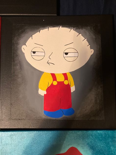 Stewie Griffin Painting, South Park Canvas Painting, Stewie Painting, Griffin Painting, Door Painting, Stewie Griffin, Drawing Designs, Easy Canvas, Easy Canvas Art