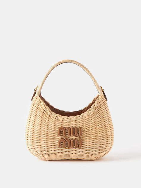 Fashion Journal, Summer 25, Handbag Essentials, Miu Miu Bag, Rattan Bag, Design Clothes, Pretty Bags, Basket Bag, Leather Ballet Flats