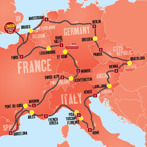 The Ultimate Europe Tour from Expat Explore takes you on a 26 day European coach adventure that spans across multiple top destinations on the continent. Europe Train, European Road Trip, Pont Du Gard, Europe Tour, Road Trip Europe, Europe Itineraries, Europe Trip Itinerary, Backpacking Europe, Voyage Europe