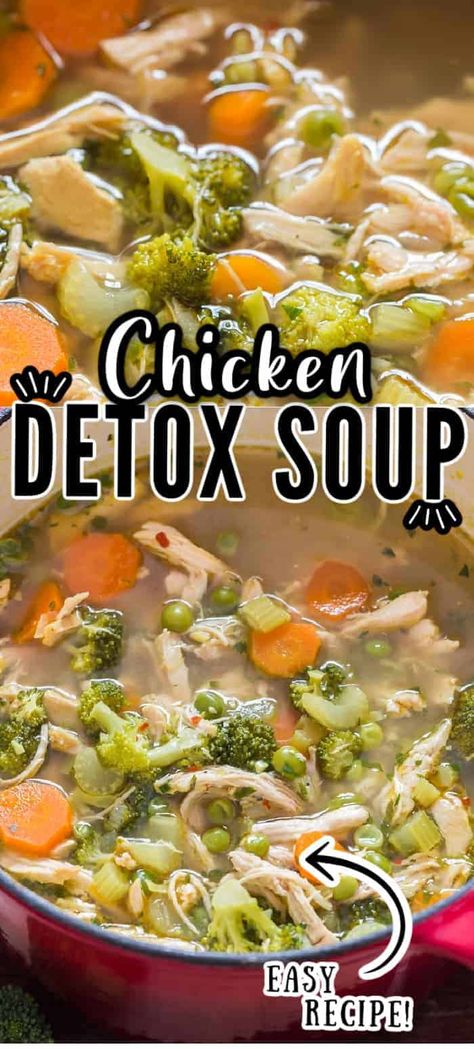 Chicken Detox Soup, Detox Chicken Soup, Detox Vegetable Soup, Chicken Veggie Soup, Chicken Vegetable Soup Recipes, Healthy Chicken Soup, Healing Soup, Soup Cleanse, Vegetable Soup With Chicken