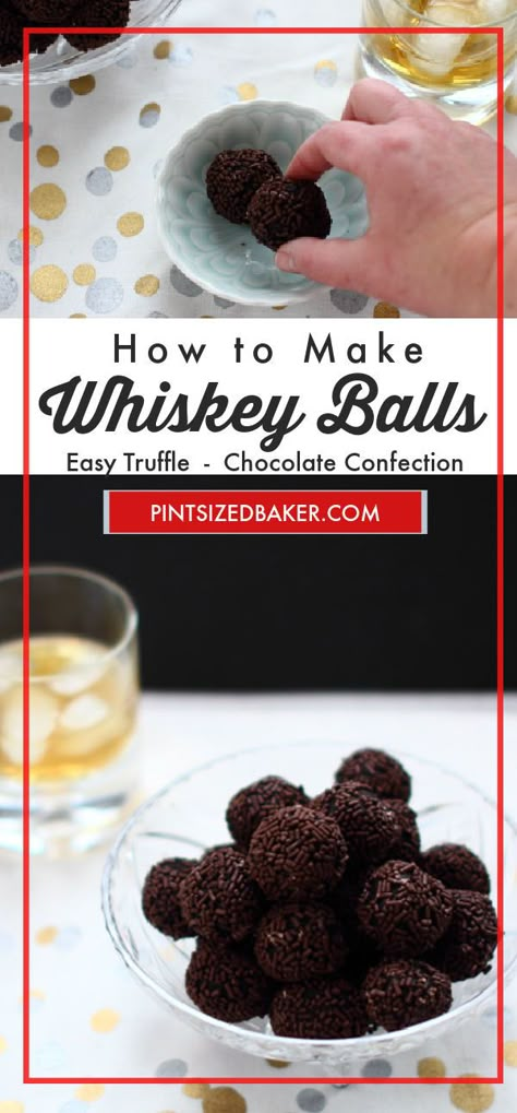 Whisky Balls Recipe, a cousin to Rum Balls, are perfect for an adult midnight snack! Rumballs Recipe, Whiskey Balls Recipe, Easy Truffles, Rum Balls, Boozy Desserts, Midnight Snack, Homemade Candies, Alcohol Drink Recipes, Balls Recipe