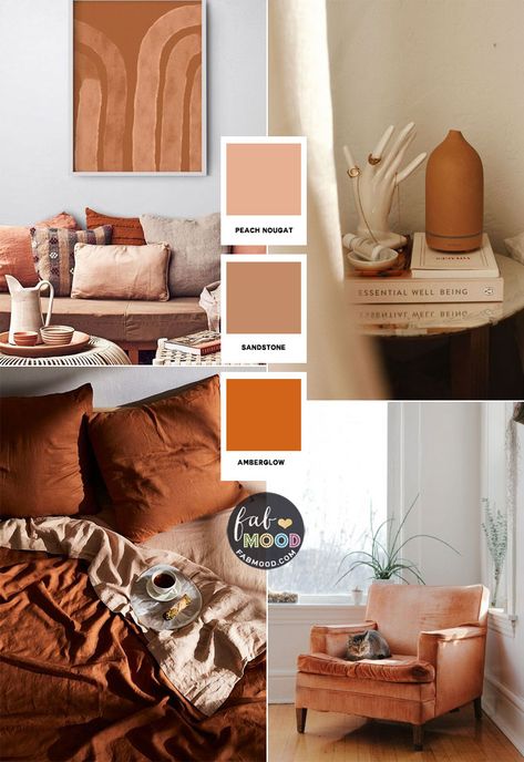 Neutral, Amberglow and Purple Colour Palette Terracotta Home Decor, Small Space Living Hacks, Terracotta Home, Purple Colour Palette, Earthy Homes, Tan Bedroom, Brown Leather Couch Living Room, Small Studio Apartment Decorating, Pumpkin Activities