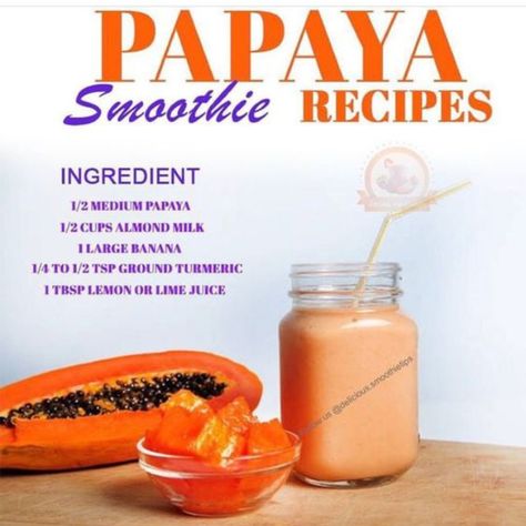 Papaya Recipes, Papaya Smoothie, Clean Eating Diet Plan, Smoothie Recipes Healthy Breakfast, Juice Branding, Healthy Drinks Smoothies, Smoothie Challenge, Superfood Smoothie, Healthy Drink