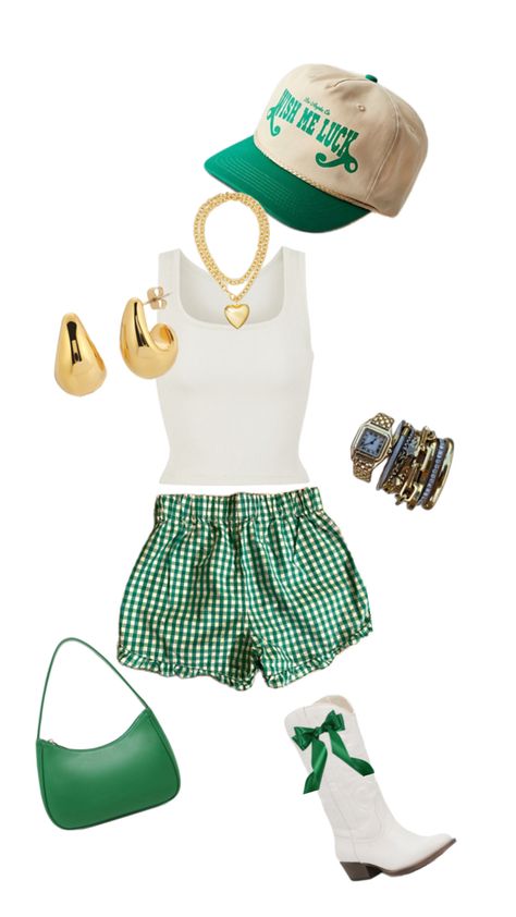 Green And Gold Game Day Outfit, Baylor Football Game Outfit, Usf Game Day Outfit, Msu Game Day Outfit, Green Game Day Outfit, Green Gameday Outfit, Green Spirit Day Outfit, St Pattys Day Outfit College, Green Aesthetic Outfit