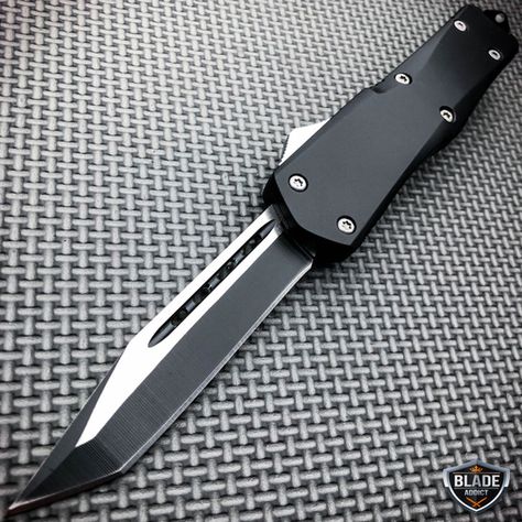 9" Black Tactical Recon OTF Combat Pocket Knife Dark Series, Glass Breaker, Series Black, Shattered Glass, Black Series, Swiss Army Knife, Tactical Gear, Pocket Knife, Quick Saves