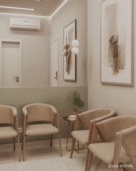 Calming Waiting Room, Waiting Room Refreshment Area, Boho Office Waiting Room, Cozy Waiting Area, Medical Waiting Room Design, Waiting Area Ideas Office, Cute Waiting Room, Aesthetic Waiting Room, Spa Waiting Room Ideas