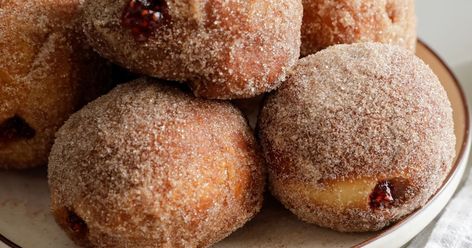 Sufganiyot, Jelly-Filled Doughnuts Recipe - Magnolia Flavored Oils, Pastry Bag, Doughnut Recipe, Silicone Baking Mat, Baking Mat, Silicone Baking, Cinnamon Sugar, Confectioners Sugar, Granulated Sugar