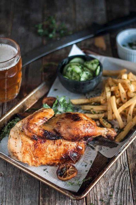 Roast Half Chicken, Traditional German Food, Roast Chicken Dinner, Oktoberfest Food, Spiced Butter, Octoberfest Food, Half Chicken, Soft Pretzel, Whole Roasted Chicken