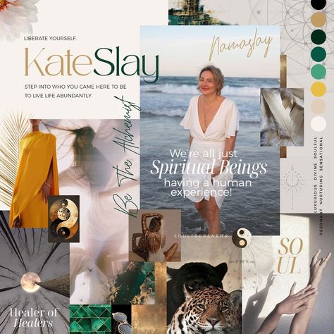 I am thrilled to unveil the brand vision board and brand design for the incredible @kateslay, your go-to Spiritual Lifestyle & Embodiment Coach! ⁠ ⁠ I don’t believe in cookie cutter brand mood boards so my designs are as distinctive and individual as each client I work with.⁠ ⁠ My intention is to capture their essence and translate it into standout brand assets. ⁠ ⁠ Once this vision is crystallized, I proceed to craft their bespoke website, ensuring it not only reflects their unique identity ... Spiritual Coach Branding, Brand Assets, Branding Mood Board, Mood Boards, Vision Board, Branding Design, Spirituality, The Incredibles