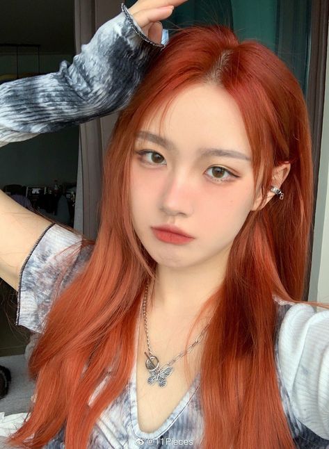 Korean Hair Color, Ginger Hair Color, Asian Short Hair, Pretty Hair Color, Dye My Hair, Hair Inspiration Color, Orange Hair, Hair Inspo Color, Ginger Hair