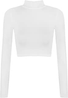 Crop Long Sleeve, Turtle Neck Crop Top, Oversized Sweater Women, White Turtleneck, Womens Turtleneck, Plain Tops, Cropped Tops, Stretch Top, Long Sleeve Turtleneck