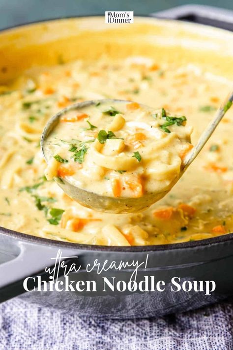 Kluski Chicken Noodle Soup, Chicken And Kluski Noodles, Polish Chicken Noodle Soup, Small Batch Chicken Noodle Soup, Kluski Noodle Recipes, Kluski Noodles, Chicken Macaroni Soup, Macaroni Soup Recipes, Soup For Babies