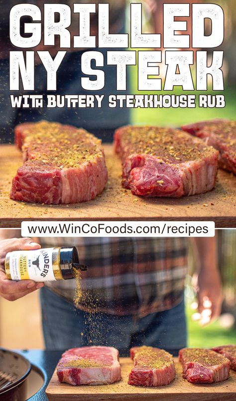 Fire up the grill! Here's an easy recipe to make delicious NY Steak with Kinder's Buttery Steakhouse Rub. Buttery Steakhouse Seasoning, Steakhouse Seasoning, Ny Steak, Steakhouse Recipes, Outside Grill, Steak Rubs, Medium Rare, Steak Seasoning, Seasoning Recipes