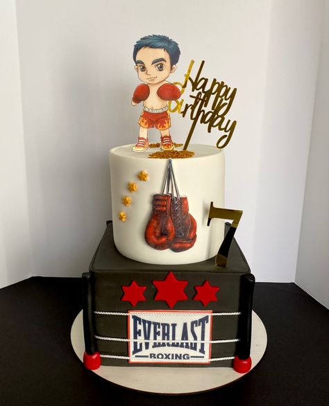 1st Knockout Birthday, Boxing Cake Ideas For Men, Kick Boxing Cake Ideas, Mma Cake Ideas, First Birthday Boxing Theme, Boxing Birthday Cakes For Men, Boxing 1st Birthday Theme, Round One Boxing Birthday Party, Boxing Party Ideas