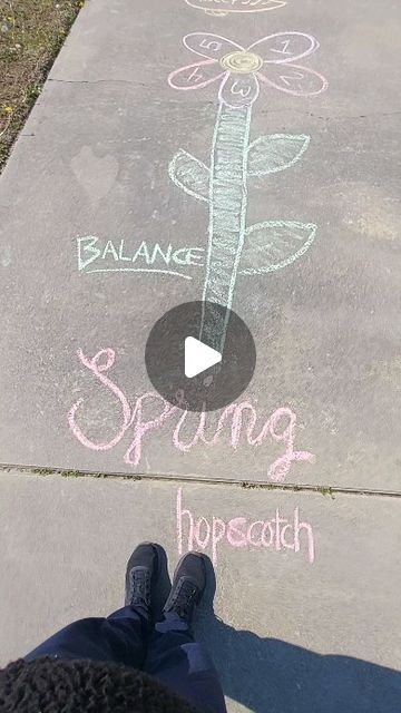 Victoria on Instagram: "Are you like my family & ready for warmer weather?   Here is this week's hopscotch- Spring Edition! 💐   Save this video for later & be sure to tag me when you try it yourself!  #hopscotchwithatwist #hopscotch #springedition #springtime #flowers #bees #raindrops #leapfrog #homeschoolpreschool #sahmomlife #warmerweather #grossmotorskills" Hop Scotch Ideas, Hopscotch Ideas, Body Movement, Leap Frog, Spring Activities, Gross Motor, Rain Drops, Story Time, Me When