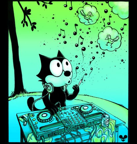 Felix the Cat on the Mix by https://www.deviantart.com/funi on @DeviantArt Felix The Cat Wallpaper, Inspirational Backgrounds, Felix The Cat, Old School Cartoons, Cat Background, Felix The Cats, Cat Character, Old Cartoons, Cat Aesthetic