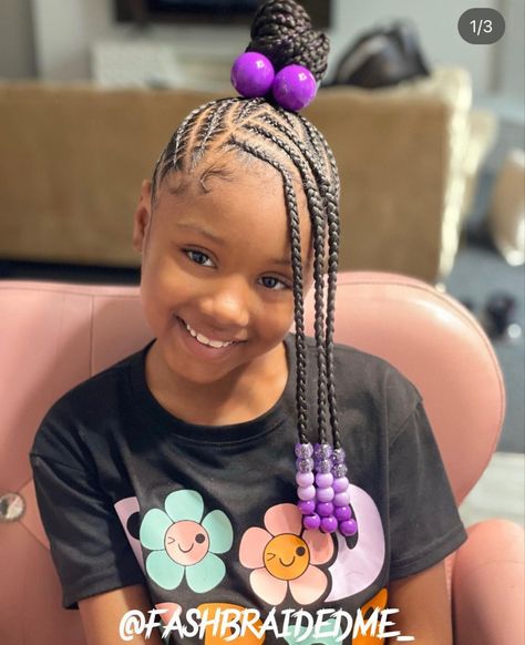 Feed In Ponytail Kids, Kids Braided Ponytail With Curls, Kid Braids With Beads, Braided Ponytail Kids, Kids Braided Ponytail, Kids Braids With Beads, Daughter Hairstyles, Cute Toddler Hairstyles, Kid Hairstyles