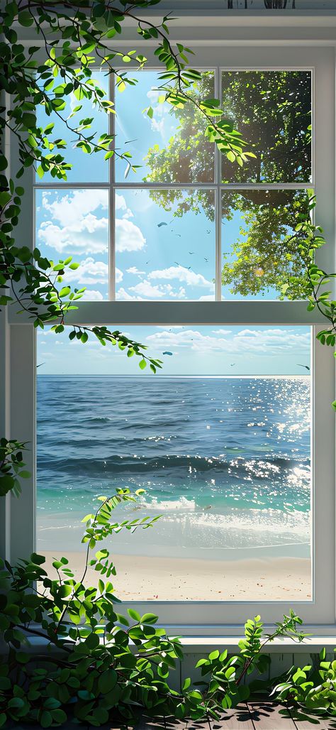 Window Wallpaper Iphone, Wallpaper For Iphone 11 Aesthetic, Green Ocean Aesthetic, Blue Green Aesthetic Wallpaper, Blue Aesthetic Wallpaper Lockscreen, Ocean Phone Wallpaper, Iphone Wallpaper Beach, Window Scenery, Ocean And Beach