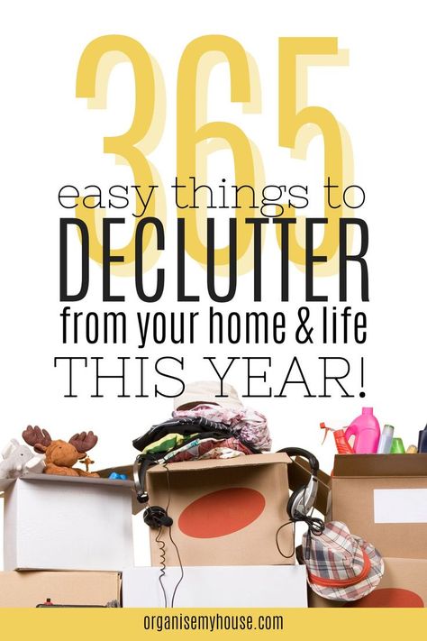 This list of 365 things to declutter will give you loads of ideas and inspiration for items to get rid of in your home and life this year. Just a little a day and you’ll have a clutter free home before you know it. Decluttering List, Things To Declutter, Organized House, Simplify Your Home, Declutter Checklist, Organised Home, Declutter Home, How To Simplify, Clean Space