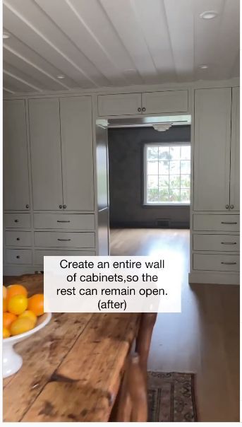 Cabinets Around Doorway, No Upper Cabinets Kitchen, Kitchens With No Upper Cabinets, Kitchen No Uppers, No Upper Cabinets, Floor To Ceiling Cabinets, Lots Of Natural Light, Floor To Ceiling, Built In Cabinets