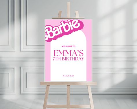 • Size 18 x 24 inches • Instant Download • All text is editable • Background is editable Barbie Birthday Theme, Pink Barbie Birthday, Hot Pink Barbie, Birthday Welcome Sign, Party Welcome Sign, Welcome Boards, Doll Party, Pink Barbie, Barbie Birthday