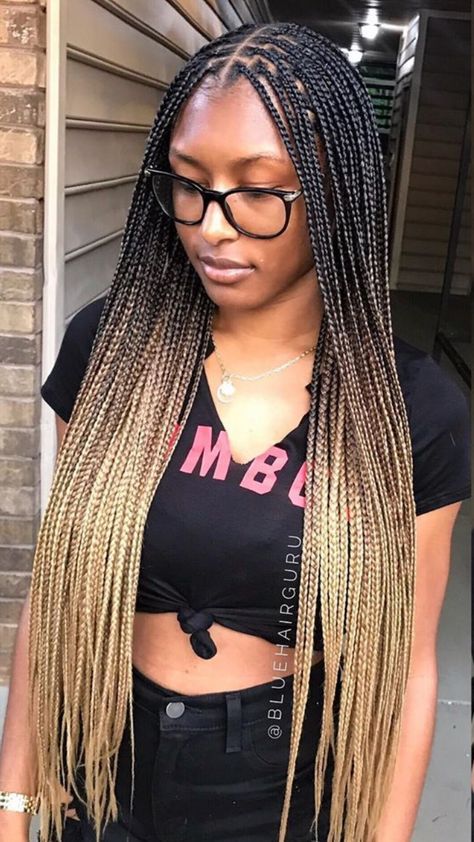 Braids Blonde Hair, Box Braids Styles, Ombre Braids, Braids Blonde, Small Box Braids, Ombre Braid, Big Box Braids Hairstyles, Braids Styles, African Hair Braiding Styles