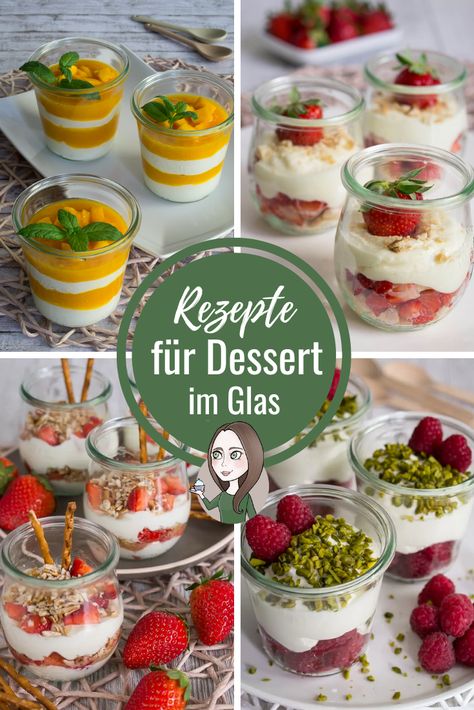 Viele leckere Ideen für Dessert im Glas Rezepte. Die Zubereitung ist schnell und einfach. Der Nachtisch im Glas kann gut vorbereitet und mitgenommen werden. Dessert im Glas wird, wie der Name bereits sagt, in Gläsern serviert. Die Zutaten werden geschichtet und sieht besonders hübsch aus. Ich bereite den Nachtisch gerne für Feiern oder besonderes Anlässe vor. Köstliche Desserts, Muffins, Dessert, Snacks, Cake