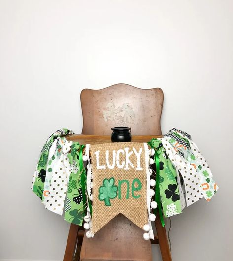 St. Patrick's Day High Chair Banner/lucky Little | Etsy Lucky One First Birthday Boy, Lucky One Smash Cake, St Patricks Day First Birthday Party, Saint Patrick’s Day First Birthday, St Patrick’s Day 1st Birthday Cake, Lucky One Birthday Invitation, First Birthday Decorations Boy, Irish Birthday, Boys First Birthday Party Ideas