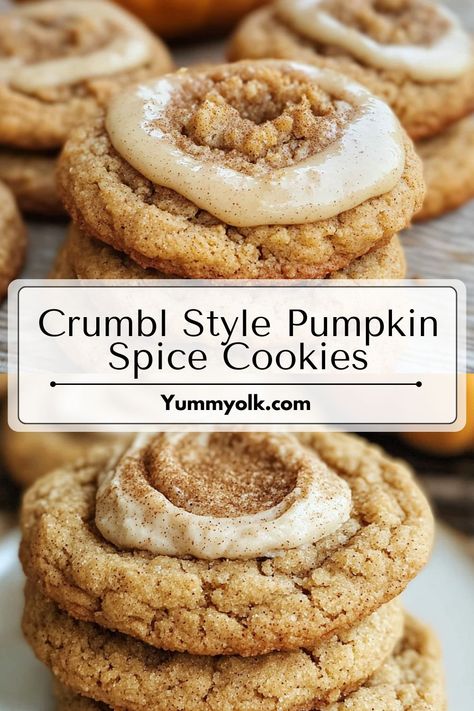 Bring the magic of Crumbl cookies to your kitchen with this Copycat Crumbl Pumpkin Spice Cookie Recipe! 🍪✨ Perfectly spiced with pumpkin and topped with a sweet glaze, these cookies are a fall favorite you’ll want to bake again and again. Ideal for Thanksgiving, Halloween, or any autumn celebration! 🎃
#CopycatCookies #PumpkinDesserts #CrumblInspired #FallBakingIdeas #PumpkinSpiceLovers #HolidayTreats 🍂🍪 Pumpkin Spice Chip Cookies, Crumble Pumpkin Cookies, Pumpkin Christmas Cookies, Pumpkin Gingerbread Cookies, Crumbl Cookie Copycat Recipe, Pumpkin Spice Cookies Recipe, Copycat Crumbl Cookies, Cookies For Fall, Pumpkin Spice Cookie Recipe