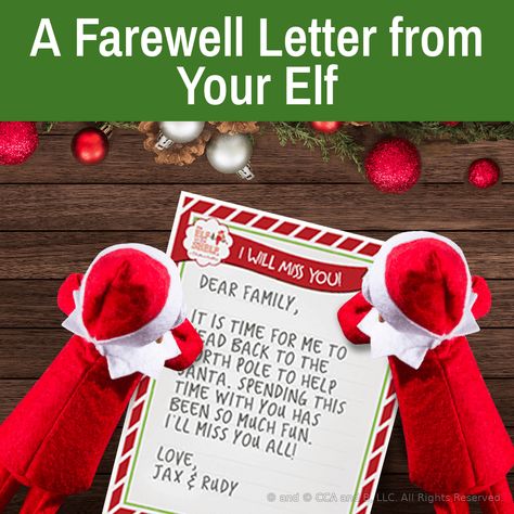 Elf on the Shelf departure | Free printable | Letter from Elf on the Shelf Elf Farewell Letter Free Printable, Elf Goodbye Letter, Elf Printables, Elf Notes, Bad Elf, Goodbye Letter, Elf Letters, Elf Kit, Free Printable Stationery