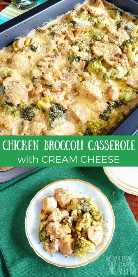 A very quick to prepare low carb chicken casserole that is made completely from scratch without relying on a canned soup base. Broccoli Casserole With Cream Cheese, Low Carb Chicken Broccoli Casserole, Chicken Broccoli Recipes, Low Carb Chicken Broccoli, Keto Chicken Broccoli Casserole, Keto Chicken Broccoli, Casserole With Cream Cheese, Low Carb Chicken Casserole, Cena Keto