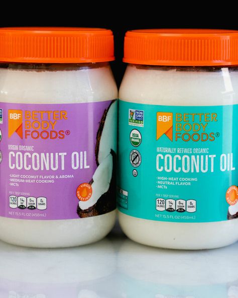 What's the difference between refined vs unrefined coconut oil? Here's what to know about these two distinct types and when to use them. #refinedcoconutoil #unrefinedcoconutoil #coconutoil Coconut Oil Cookies, Vegan Potato Soup, Coconut Oil Chocolate, Healthy Cooking Oils, Vegan Mashed Potatoes, Best Coconut Oil, Coconut Oil Recipes, Refined Coconut Oil, Unrefined Coconut Oil