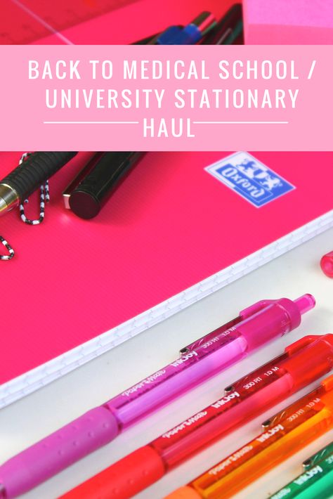 Back to Medical school /University stationary haul Medical Student Stationary, Medical School Supplies, Med School Supplies, University Stationary List, Back To University Supplies, University Stationery, Stationary Shopping, Stationary Haul, Student Doctor